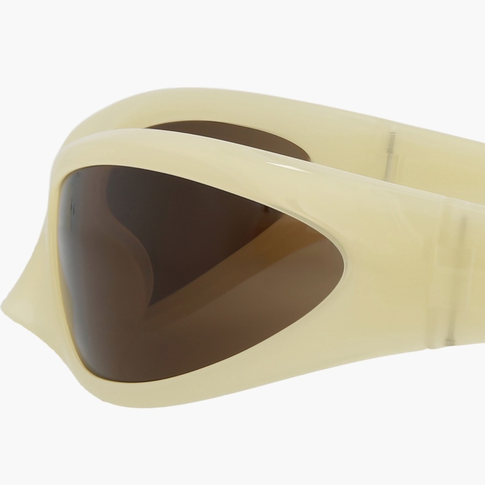 NWT NIB BALENCIAGA UNISEX SHIELD/WRAP YELLOW YELLOW BROWN SUNGLASSES EYEWEAR - Picture 3 of 4